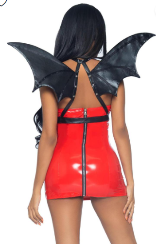 Leg Avenue Bat Wing Body Harness Faux Leather - O/S - Black
