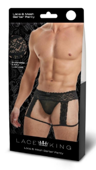 Lace King Men's Lace and Mesh Garter Panty - PICK YOUR SIZE