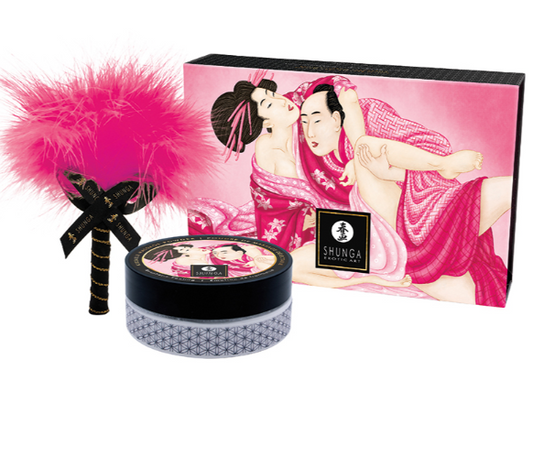 Shunga Kissable Massage Powder-Raspberry Feeling
