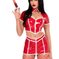 4 PC Red Alert Nurse Costume S, M, OR L