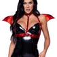 Iridescent Vinyl Devil Wing Body Harness - O/S - Red
