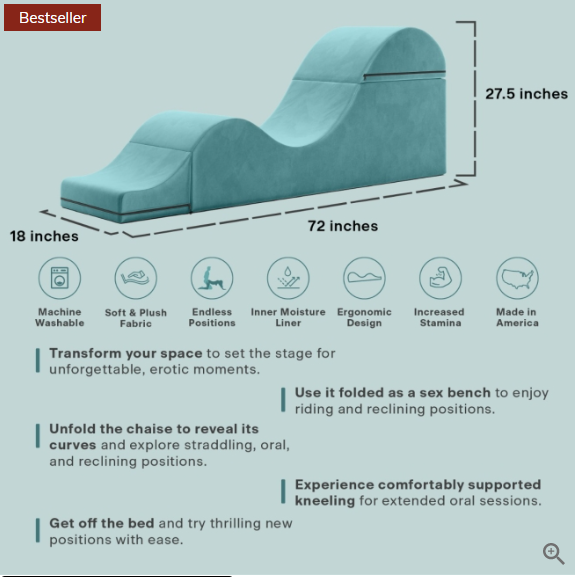 Liberator Aria Chaise And Bench - PICK YOUR COLOR