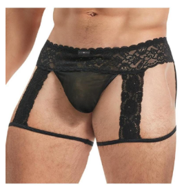 Lace King Men's Lace and Mesh Garter Panty - PICK YOUR SIZE
