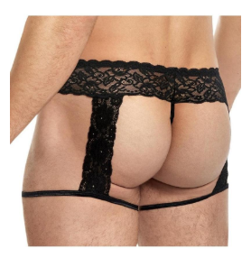 Lace King Men's Lace and Mesh Garter Panty - PICK YOUR SIZE