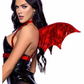 Iridescent Vinyl Devil Wing Body Harness - O/S - Red